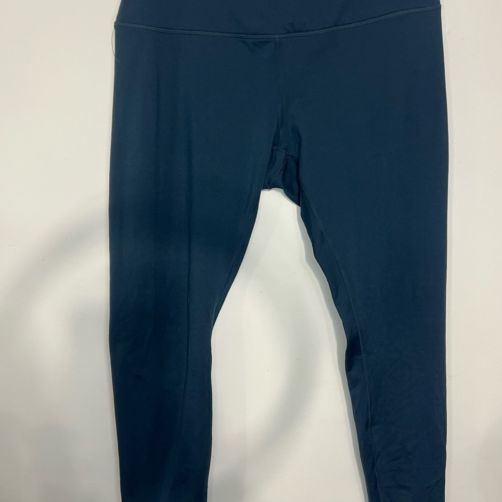90 Degrees By Reflex Leggings Womens Size Small Large Green Pants Pockets Active
